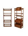 Holzregal Serie LSR ( 162,6 x70x33 cm) , 4 Böden (P0, W0, K4) /Kiefernholz gebeizt in BRAUN