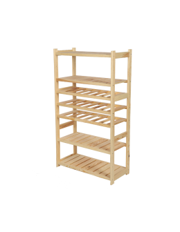 Holzregal Serie LSR ( 124,2 x70x33 cm) , 7 Böden (P4, W3, K0) /Kiefernholz UNBEHANDELT