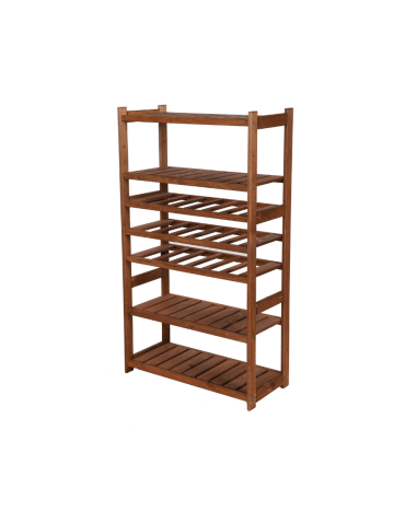 Serie LSR - Holzregal Serie LSR ( 124,2 x70x33 cm) , 7 Böden (P4, W3, K0) /Kiefernholz gebeizt in BRAUN - produkt 1