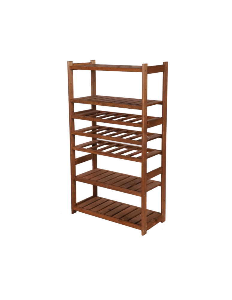 Serie LSR - Holzregal Serie LSR ( 124,2 x70x33 cm) , 7 Böden (P4, W3, K0) /Kiefernholz gebeizt in BRAUN - product new.modo24.de 1