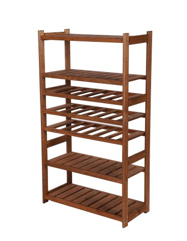 Serie LSR - Holzregal Serie LSR ( 124,2 x70x33 cm) , 7 Böden (P4, W3, K0) /Kiefernholz gebeizt in BRAUN - produkt 2