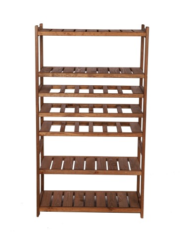 Serie LSR - Holzregal Serie LSR ( 124,2 x70x33 cm) , 7 Böden (P4, W3, K0) /Kiefernholz gebeizt in BRAUN - produkt 3