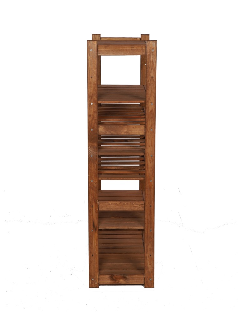 Serie LSR - Holzregal Serie LSR ( 124,2 x70x33 cm) , 7 Böden (P4, W3, K0) /Kiefernholz gebeizt in BRAUN - produkt new.modo24.de 4