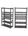 Holzregal Serie LSR ( 124,2 x70x33 cm) , 7 Böden (P4, W3, K0) /Kiefernholz gebeizt in GRAU