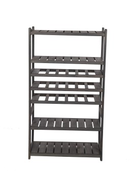 Holzregal Serie LSR ( 124,2 x70x33 cm) , 7 Böden (P4, W3, K0) /Kiefernholz gebeizt in GRAU - product 2