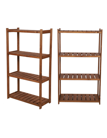 Holzregal Serie LSR ( 124,2 x70x33 cm) , 4 Böden (P4, W0, K0) /Kiefernholz gebeizt in BRAUN
