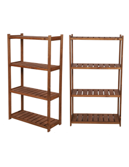 Holzregal Serie LSR ( 124,2 x70x33 cm) , 4 Böden (P4, W0, K0) /Kiefernholz gebeizt in BRAUN