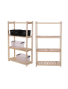 Holzregal Serie LSR ( 124,2 x70x33 cm) , 4 Böden (P4, W0, K0) /Kiefernholz UNBEHANDELT