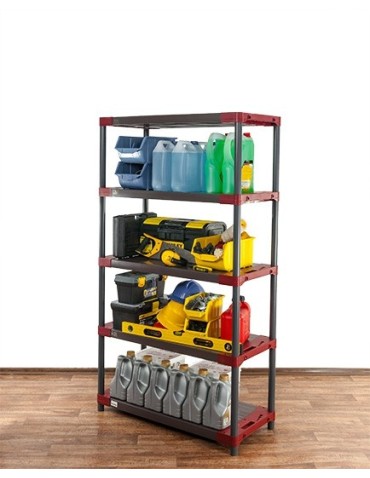 Plastikregal Kunststoffregal Steckregal  Jupiter-5-130 (180x130x46), 5 Böden, GRAU - product 2