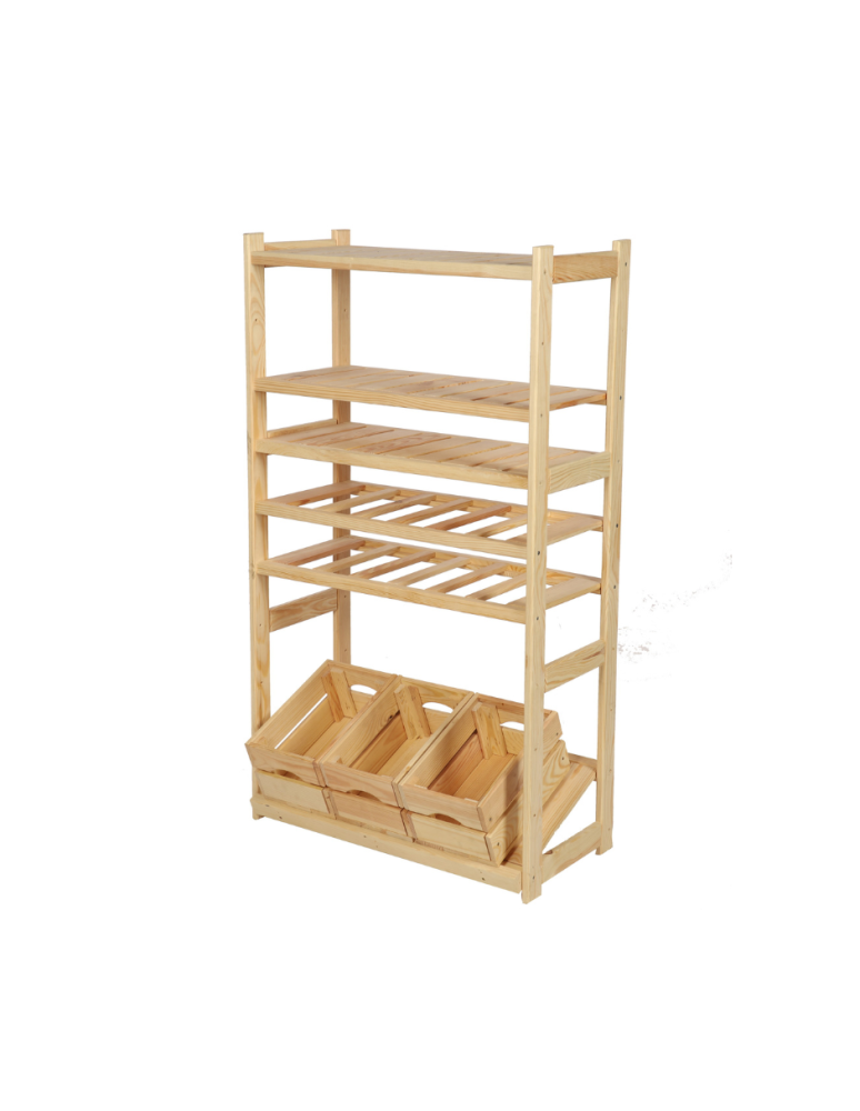 Serie LSR - Holzregal Serie LSR ( 124,2 x70x33 cm) , 6 Böden (P3, W2, K1) /Kiefernholz UNBEHANDELT - product new.modo24.de 1
