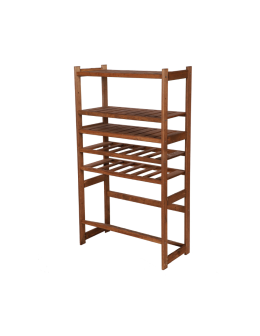 Holzregal Serie LSR ( 124,2 x70x33 cm) , 6 Böden (P3, W2, K1) /Kiefernholz gebeizt in BRAUN