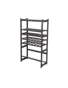 Holzregal Serie LSR ( 124,2 x70x33 cm) , 6 Böden (P3, W2, K1) /Kiefernholz gebeizt in GRAU