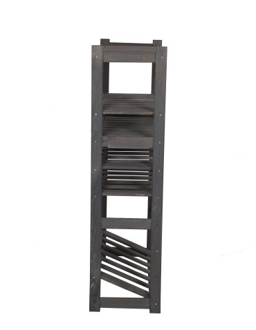 Holzregal Serie LSR ( 124,2 x70x33 cm) , 6 Böden (P3, W2, K1) /Kiefernholz gebeizt in GRAU - product 2