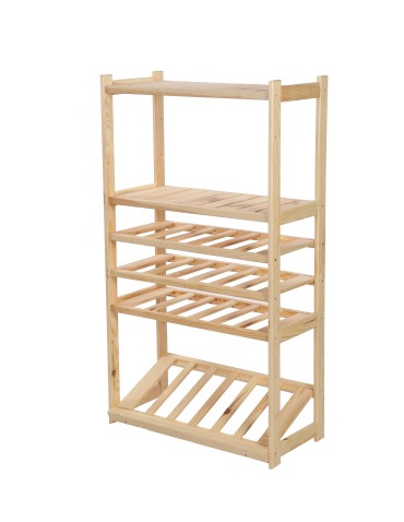 Holzregal Serie LSR ( 124,2 x70x33 cm) , 6 Böden (P2, W3, K1) /Kiefernholz UNBEHANDELT - product 2