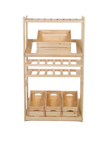 Holzregal Serie LSR ( 124,2 x70x33 cm) , 5 Böden (P1, W2, K2) /Kiefernholz UNBEHANDELT - product 2