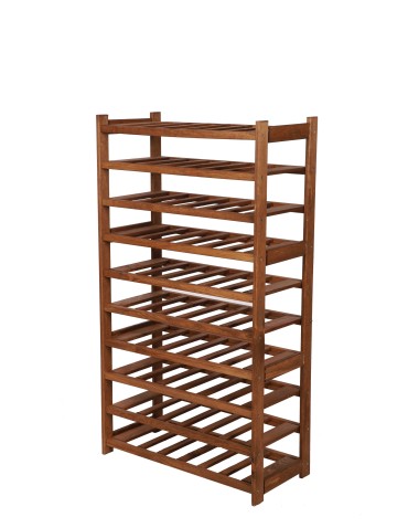 Serie LSR - Holzregal Serie LSR ( 124,2 x70x33 cm) , 10 Böden (P0, W10, K0) /Kiefernholz gebeizt in BRAUN - product 5