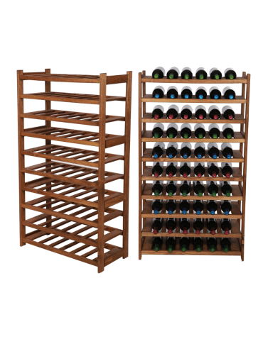 Serie LSR - Holzregal Serie LSR ( 124,2 x70x33 cm) , 10 Böden (P0, W10, K0) /Kiefernholz gebeizt in BRAUN - product 1