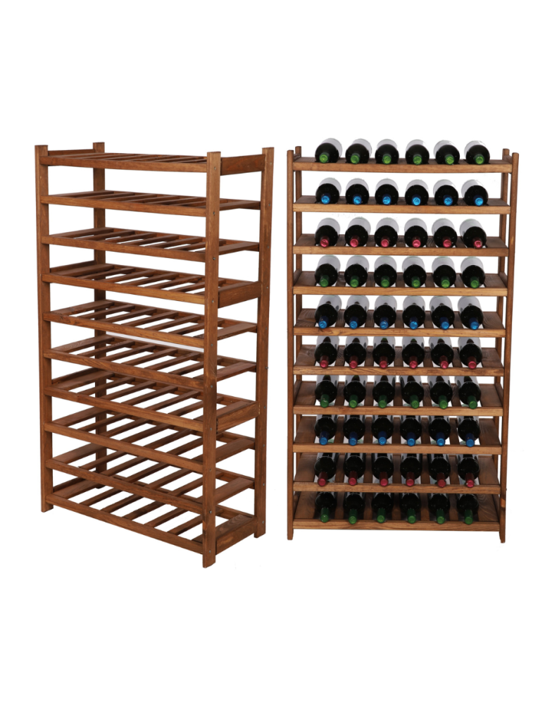 Serie LSR - Holzregal Serie LSR ( 124,2 x70x33 cm) , 10 Böden (P0, W10, K0) /Kiefernholz gebeizt in BRAUN - product new.modo24.de 1