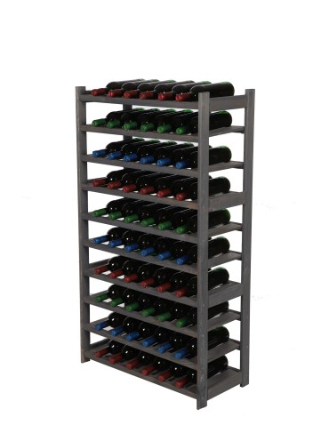 Holzregal Serie LSR ( 124,2 x70x33 cm) , 10 Böden (P0, W10, K0) /Kiefernholz gebeizt in GRAU - product 2