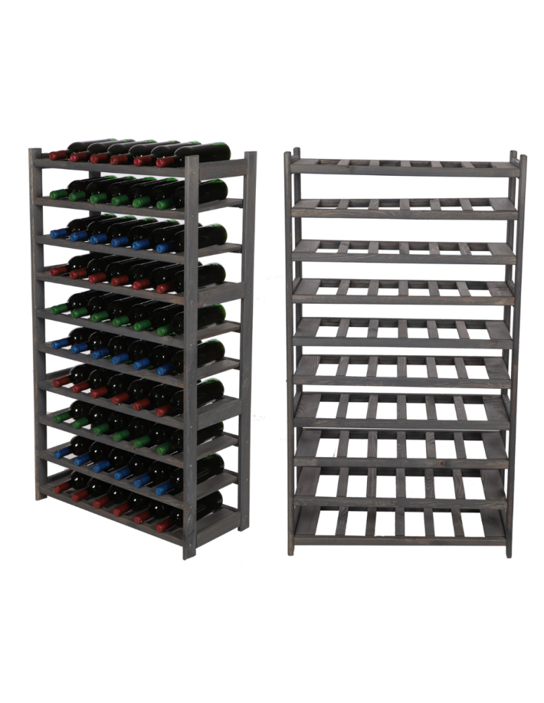 Serie LSR - Holzregal Serie LSR ( 124,2 x70x33 cm) , 10 Böden (P0, W10, K0) /Kiefernholz gebeizt in GRAU - produkt new.modo24.de 1