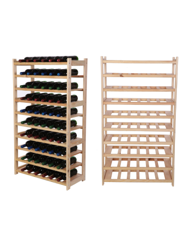 Holzregal Serie LSR ( 124,2 x70x33 cm) , 10 Böden (P0, W10, K0) /Kiefernholz UNBEHANDELT