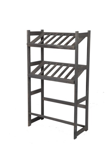 Holzregal Serie LSR ( 124,2 x70x33 cm) , 3 Böden (P0, W0, K3) /Kiefernholz gebeizt in GRAU - produkt 2