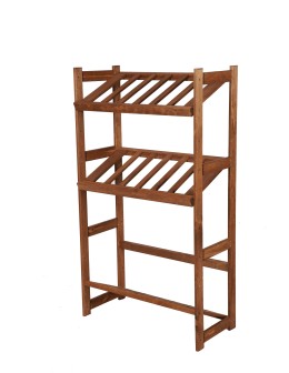 Holzregal Serie LSR ( 124,2 x70x33 cm) , 3 Böden (P0, W0, K3) /Kiefernholz gebeizt in BRAUN - product 2