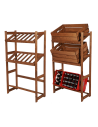 Holzregal Serie LSR ( 124,2 x70x33 cm) , 3 Böden (P0, W0, K3) /Kiefernholz gebeizt in BRAUN