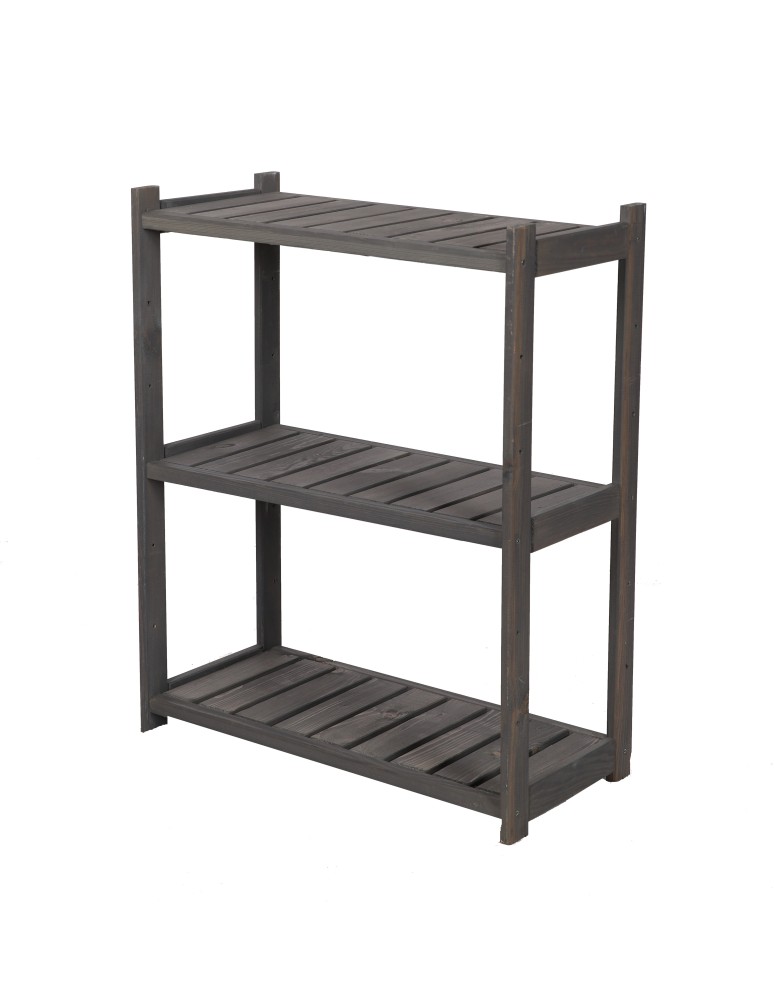 Serie LSR - Holzregal Serie LSR ( 85,8 x70x33 cm) , 3 Böden (P3, W0, K0) /Kiefernholz gebeizt in GRAU - product new.modo24.de 1