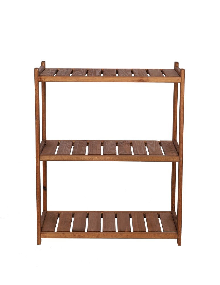 Serie LSR - Holzregal Serie LSR ( 85,5 x70x33 cm) , 3 Böden (P3, W0, K0) /Kiefernholz gebeizt in BRAUN - product new.modo24.de 1