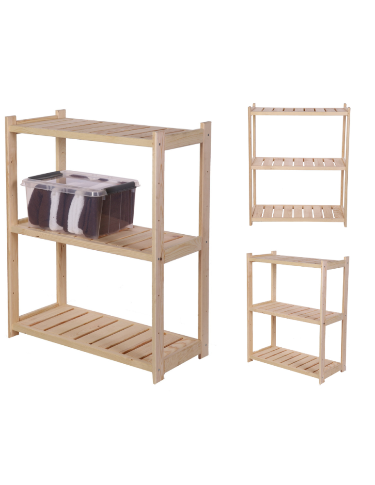 Serie LSR - Holzregal Serie LSR ( 85,8 x70x33 cm) , 3 Böden (P3, W0, K0) /Kiefernholz UNBEHANDELT - product new.modo24.de 1