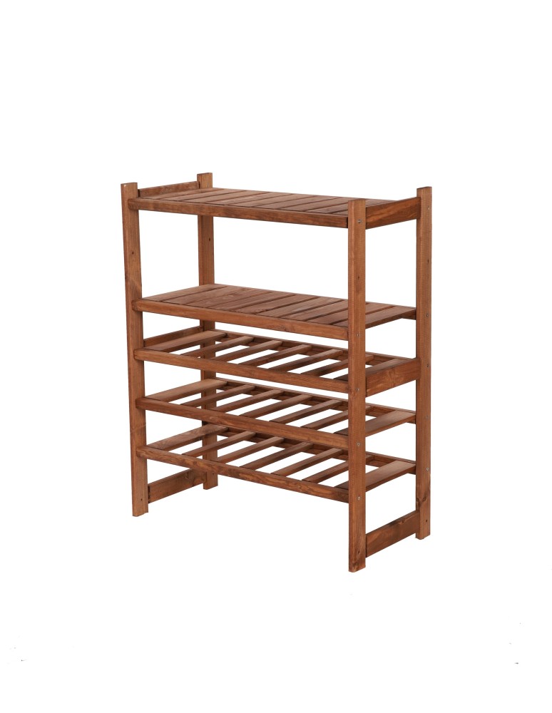 Serie LSR - Holzregal Serie LSR ( 85,5 x70x33 cm) , 5 Böden (P2, W3, K0) /Kiefernholz gebeizt in BRAUN - produkt new.modo24.de 1