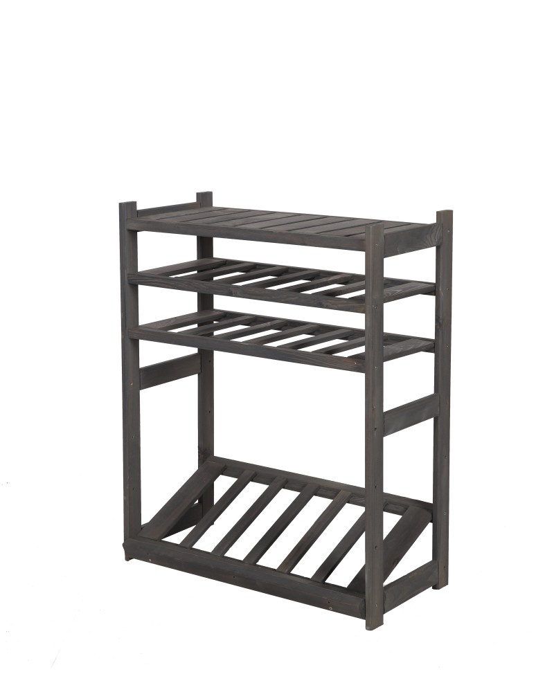 Serie LSR - Holzregal Serie LSR ( 85,8 x70x33 cm) , 4 Böden (P1, W2, K1) /Kiefernholz gebeizt in GRAU - product new.modo24.de 1