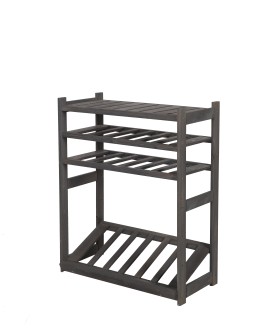 Holzregal Serie LSR ( 85,8 x70x33 cm) , 4 Böden (P1, W2, K1) /Kiefernholz gebeizt in GRAU