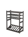 Holzregal Serie LSR ( 85,8 x70x33 cm) , 4 Böden (P1, W2, K1) /Kiefernholz gebeizt in GRAU