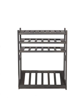 Holzregal Serie LSR ( 85,8 x70x33 cm) , 4 Böden (P1, W2, K1) /Kiefernholz gebeizt in GRAU - product 2