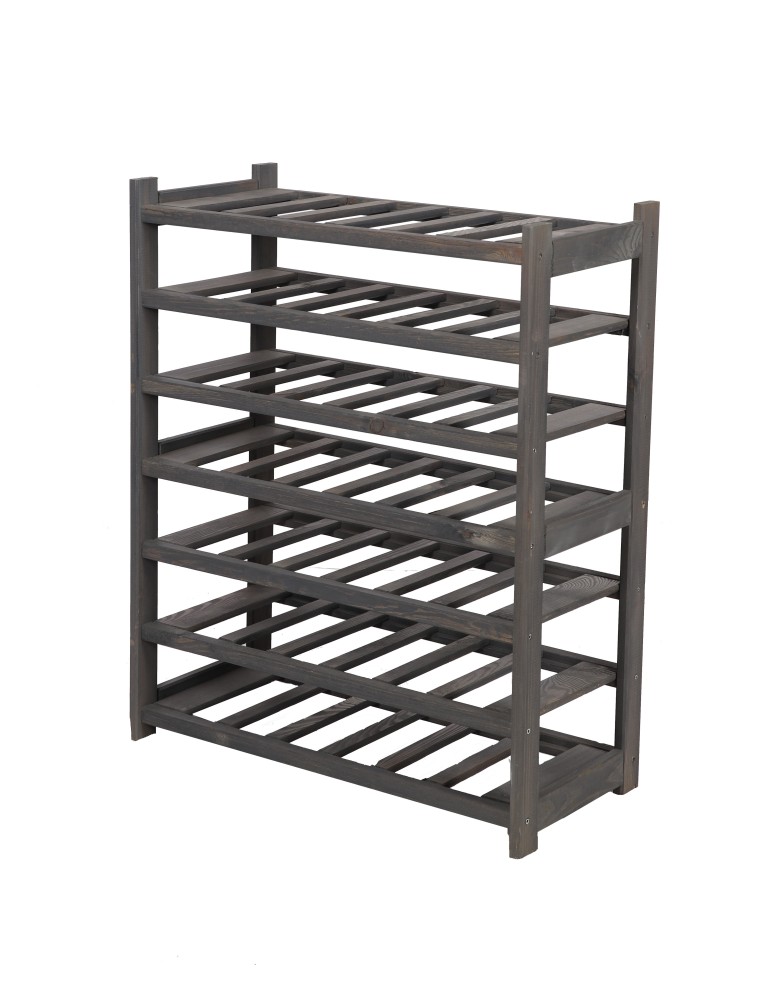 Serie LSR - Holzregal Serie LSR ( 85,8 x70x33 cm) , 7 Böden (P0, W7, K0) /Kiefernholz gebeizt in GRAU - product new.modo24.de 1