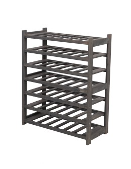 Holzregal Serie LSR ( 85,8 x70x33 cm) , 7 Böden (P0, W7, K0) /Kiefernholz gebeizt in GRAU
