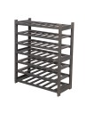 Holzregal Serie LSR ( 85,8 x70x33 cm) , 7 Böden (P0, W7, K0) /Kiefernholz gebeizt in GRAU