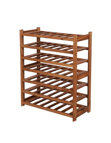 Holzregal Serie LSR ( 85,5 x70x33 cm) , 7 Böden (P0, W7, K0) /Kiefernholz gebeizt in BRAUN
