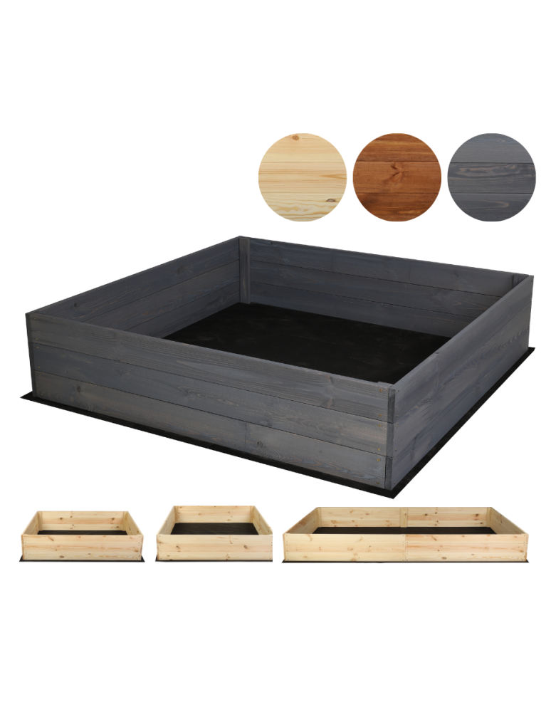 Blumenkasten und Hochbeete - Hochbeet Pflanzkasten Blumenkasten Gemüsebeet Holz Garten ZP06/18x103x100 cm/Kiefernholz gebeizt in GRAU - product new.modo24.de 1