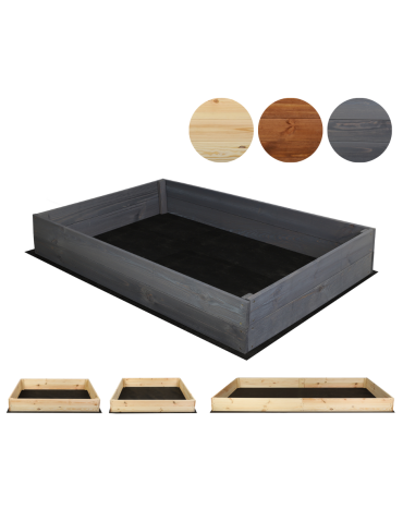 Hochbeet Pflanzkasten Blumenkasten Gemüsebeet Holz Garten ZP06/18x120x100 cm/Kiefernholz gebeizt in GRAU