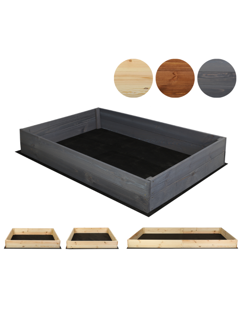 Blumenkasten und Hochbeete - Hochbeet Pflanzkasten Blumenkasten Gemüsebeet Holz Garten ZP06/18x120x100 cm/Kiefernholz gebeizt in GRAU - product new.modo24.de 1