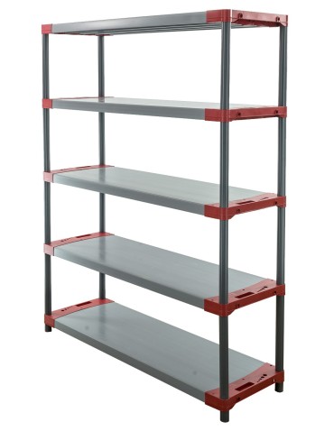 Plastikregal Kunststoffregal Steckregal  Jupiter-5-150 (180x150x46), 5 Böden, ROT