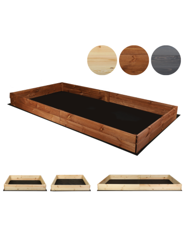 Hochbeet Pflanzkasten Blumenkasten Gemüsebeet Holz Garten ZP06/18x203x100 cm/Kiefernholz gebeizt  Braun