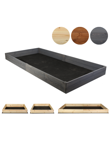Hochbeet Pflanzkasten Blumenkasten Gemüsebeet Holz Garten ZP06/18x203x100 cm/Kiefernholz gebeizt  GRAU