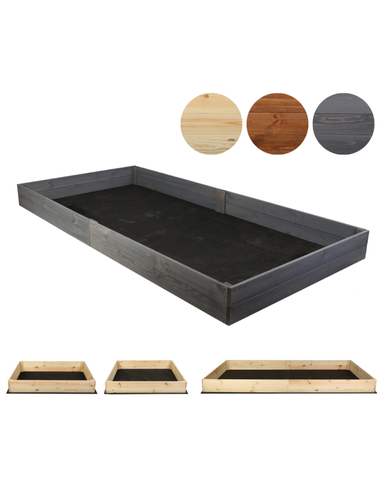Blumenkasten und Hochbeete - Hochbeet Pflanzkasten Blumenkasten Gemüsebeet Holz Garten ZP06/18x237x117cm/Kiefernholz gebeizt  GRAU - product new.modo24.de 1