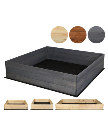 Hochbeet Pflanzkasten Blumenkasten Gemüsebeet Holz Garten ZP06/27x103x80 cm/Kiefernholz gebeizt  GRAU