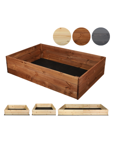 Hochbeet Pflanzkasten Blumenkasten Gemüsebeet Holz Garten ZP06/27x103x80 cm/Kiefernholz gebeizt  Braun