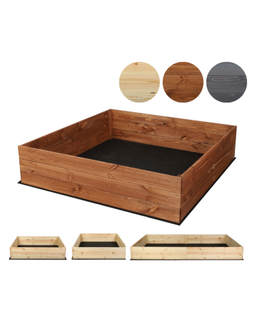 Hochbeet Pflanzkasten Blumenkasten Gemüsebeet Holz Garten ZP06/27x120x80 cm/Kiefernholz gebeizt  Braun